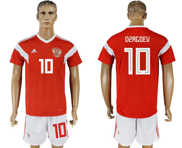 2018 World Cup Men Russia #10 Dzagoev Home Soccer Country Jersey