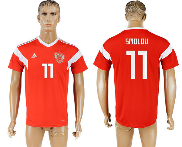 2018 World Cup Men Russia #11 Smolov Home Soccer Country Jersey