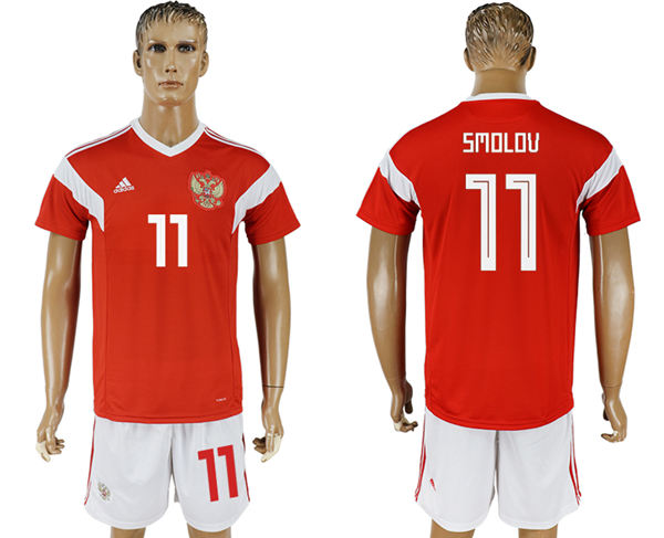 2018 World Cup Men Russia #11 Smolov Home Soccer Country Jersey