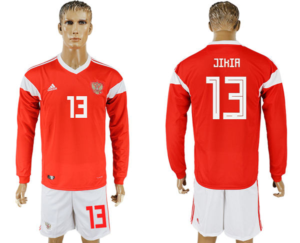 2018 World Cup Men Russia #13 Jikia Red Home Long Sleeves Soccer Country Jersey 2018 World Cup Men Russia #13 Jikia Red Home Long Sleeves Soccer Country Jersey