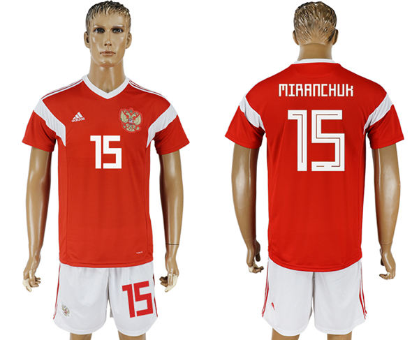 2018 World Cup Men Russia #15 Miranchuk Home Soccer Country Jersey