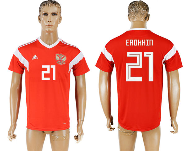 2018 World Cup Men Russia #21 Erokhin Home Soccer Country Jersey