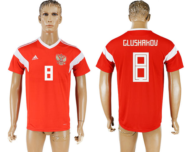 2018 World Cup Men Russia #8 Glushakov Home Soccer Country Jersey