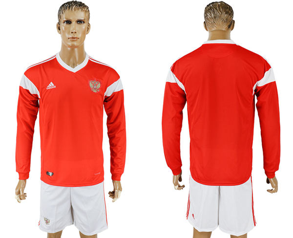 2018 World Cup Men Russia Red Home Long Sleeves Soccer Country Jersey