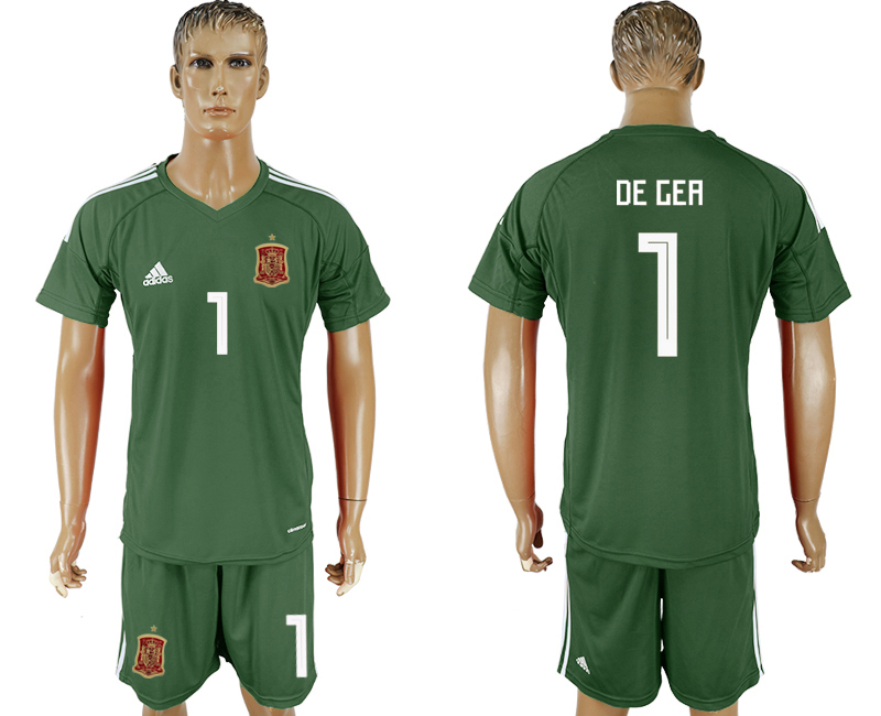 2018 World Cup Men Spain #1 De Ger Dack Green Home Soccer Country Jersey 2018 World Cup Men Spain #1 De Ger Dack Green Home Soccer Country Jersey