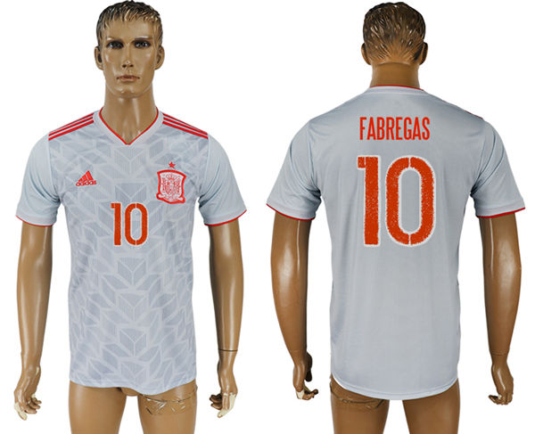2018 World Cup Men Spain #10 Fabregas Home Soccer Country Jersey