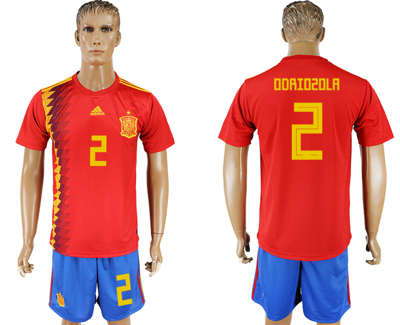 2018 World Cup Men Spain #2 Odriozola Red Home Soccer Country Jersey 2018 World Cup Men Spain #2 Odriozola Red Home Soccer Country Jersey