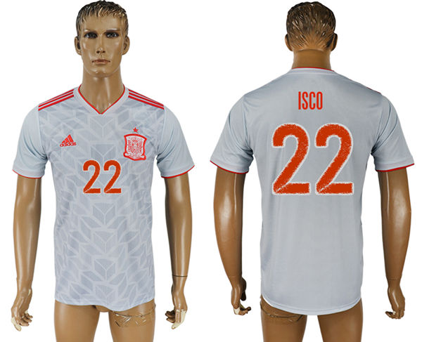 2018 World Cup Men Spain #22 Isco Home Soccer Country Jersey