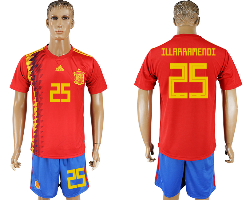 2018 World Cup Men Spain #25 Illarramendi Red Home Soccer Country Jersey