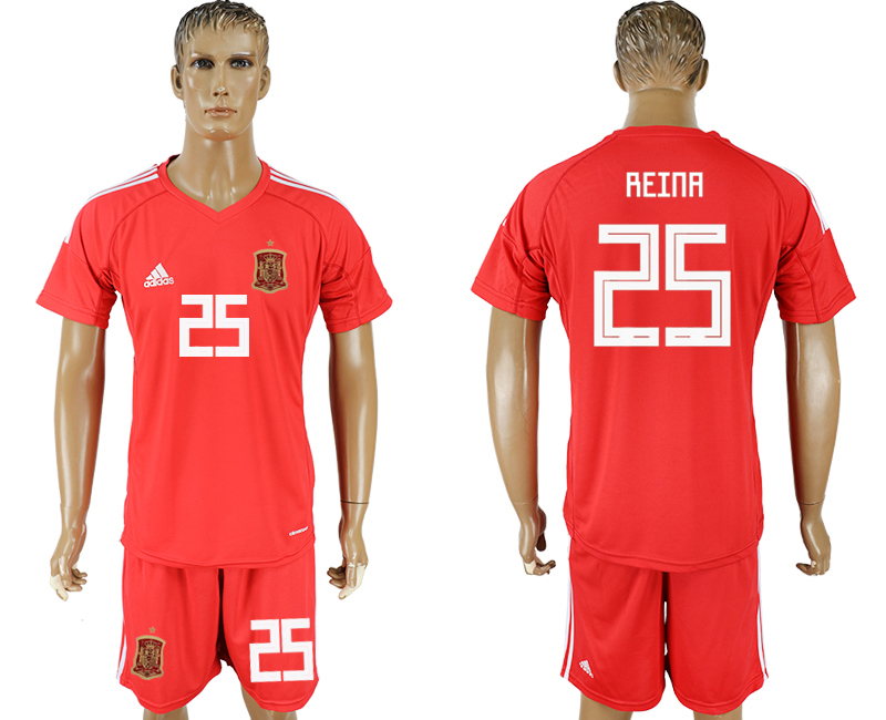 2018 World Cup Men Spain #25 Reina Home Soccer Country Jersey