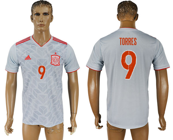 2018 World Cup Men Spain #9 Torres Red Home Soccer Country Jersey