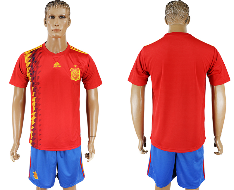 2018 World Cup Men Spain Blank Red Home Soccer Country Jersey 2018 World Cup Men Spain Blank Red Home Soccer Country Jersey