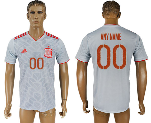 2018 World Cup Men Spain Home Customized Soccer Country Jersey