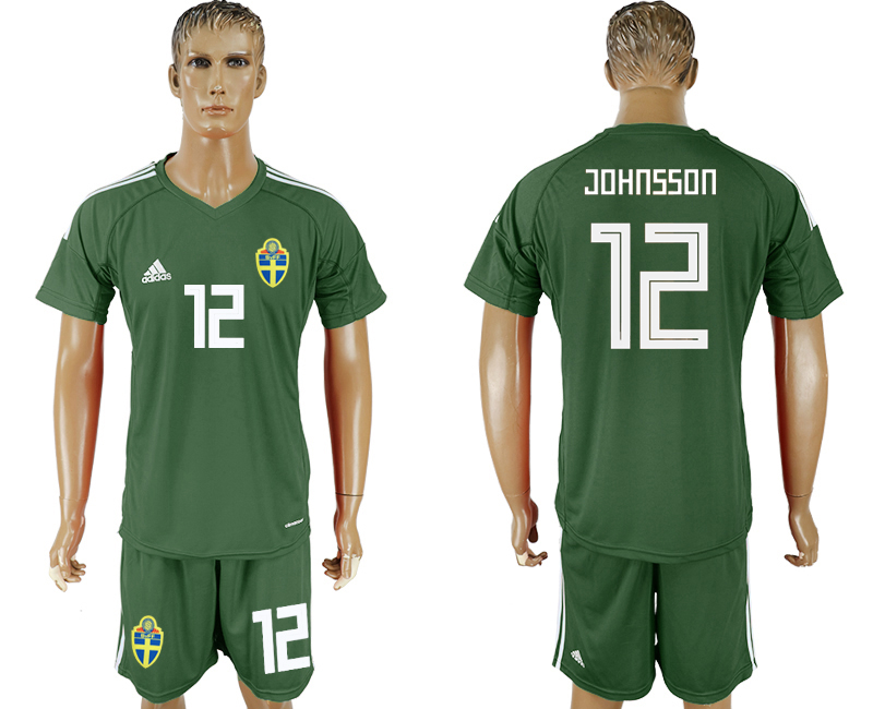 2018 World Cup Men Sweden #12 Johansson Home Dack Green  Soccer Country Jersey