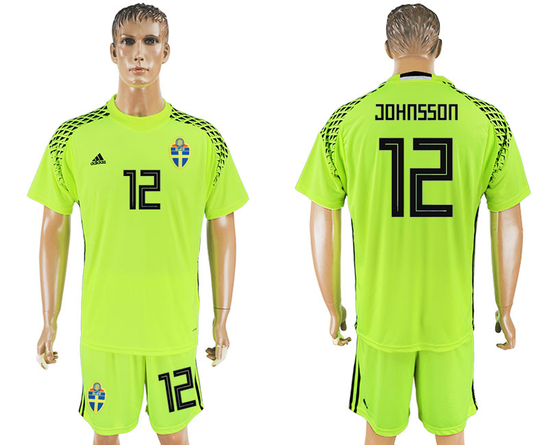 2018 World Cup Men Sweden #12 Johansson Home Soccer Country Jersey