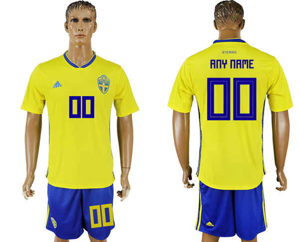 2018 World Cup Men Sweden Home Green Customized Soccer Country Jersey