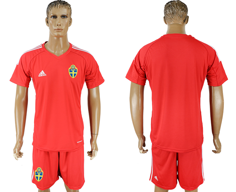2018 World Cup Men Sweden Home Red Soccer Country Jersey