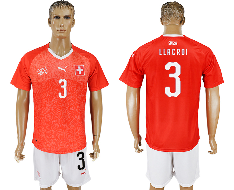 2018 World Cup Men Switzerland #3 Llacroi Red Home Soccer Country Jersey 2018 World Cup Men Switzerland #3 Llacroi Red Home Soccer Country Jersey