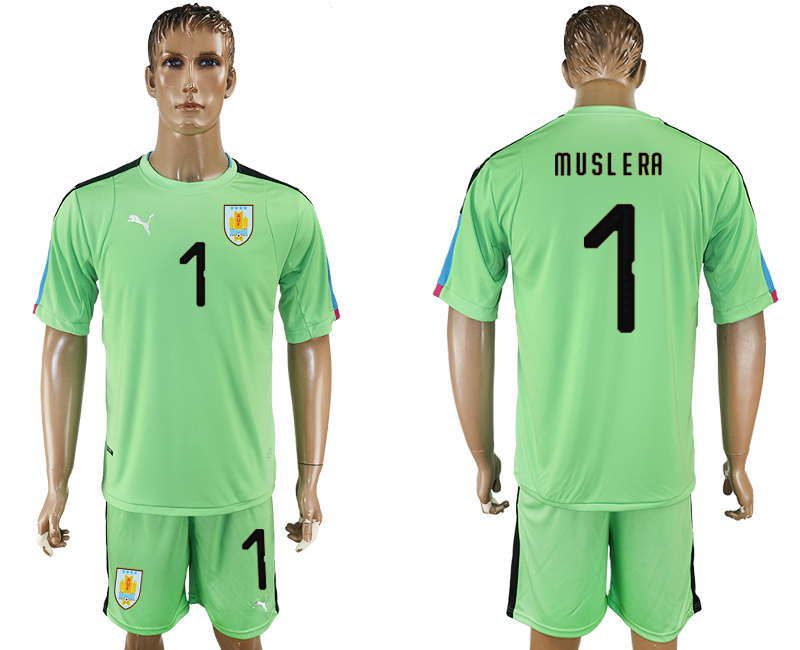 2018 World Cup Men Uruguay #1 Muslera Home Soccer Country Jersey
