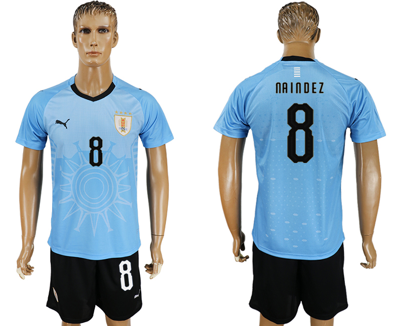 2018 World Cup Men Uruguay #8 Naindez Home Soccer Country Jersey