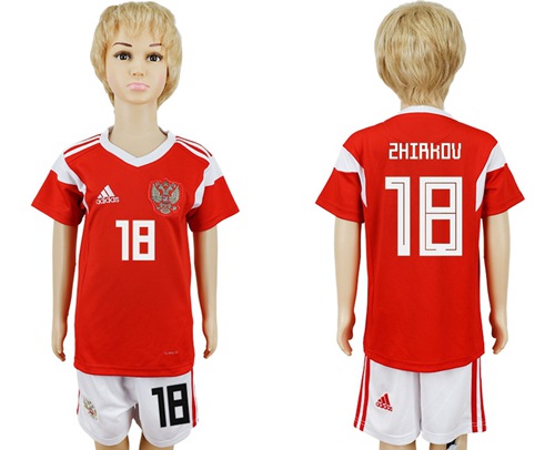 2018 World Cup Russia #18 Zhirkov Home Kid Soccer Country Jersey