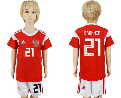 2018 World Cup Russia #21 Erokhin Home Kid Soccer Country Jersey