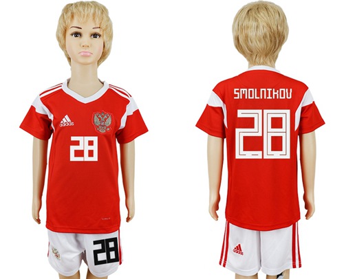 2018 World Cup Russia #28 Smolnikov Home Kid Soccer Country Jersey
