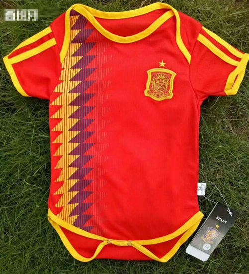 2018 World Cup Spain Blank Red Home Baby Soccer Country Jersey