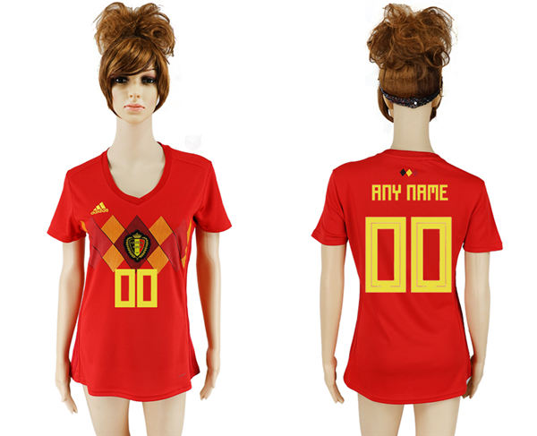 2018 World Cup Women's Belgium Home CustomizedSoccer Country Jersey