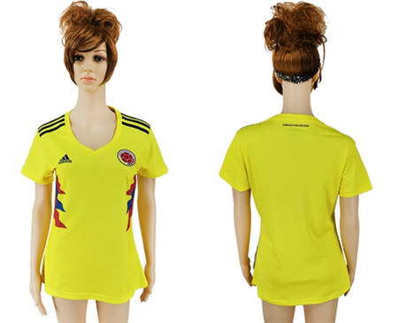 2018 World Cup Women's Colombia Blank Home Soccer Country Jersey 2018 World Cup Women's Colombia Blank Home Soccer Country Jersey