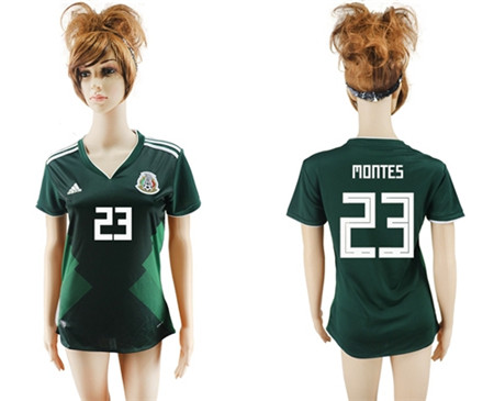2018 World Cup Women's Mexico #23 Montes Home Soccer Country Jersey