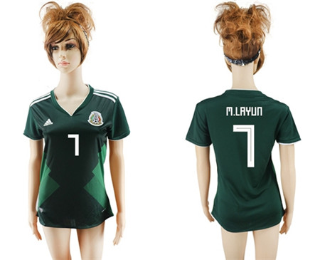 2018 World Cup Women's Mexico #7 M.Layun Home Soccer Country Jersey