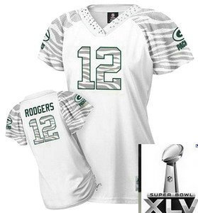 220llSB Green Bay Packers Aaron Rodgers Womens Zebra Field Fashion Jersey