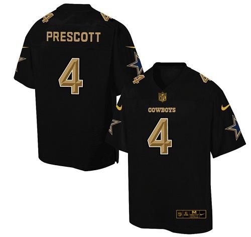 Nike Cowboys #4 Dak Prescott Black Men's Stitched NFL Game Jersey