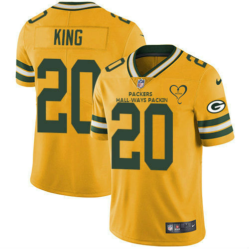 Nike Packers Yellow Men's Stitched NFL Limited Rush Jersey