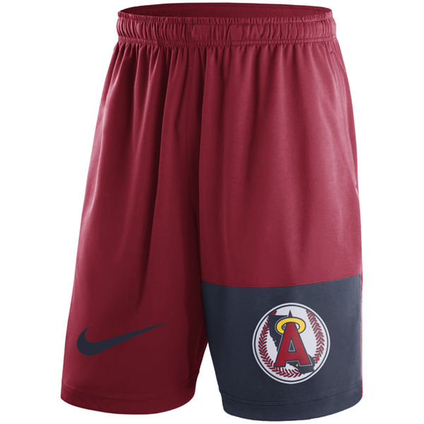 26Men's Los Angeles Angels of Anaheim Nike Red Cooperstown Collection Dry Fly Shorts