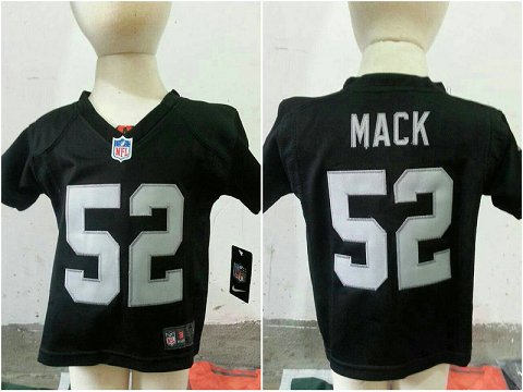 3-6 Years Old Khalil Mack Oakland Raiders #52 Black Stitched Nike Jersey