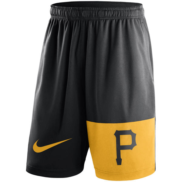 35Men's Pittsburgh Pirates Nike Black Cooperstown Collection Dry Fly Shorts