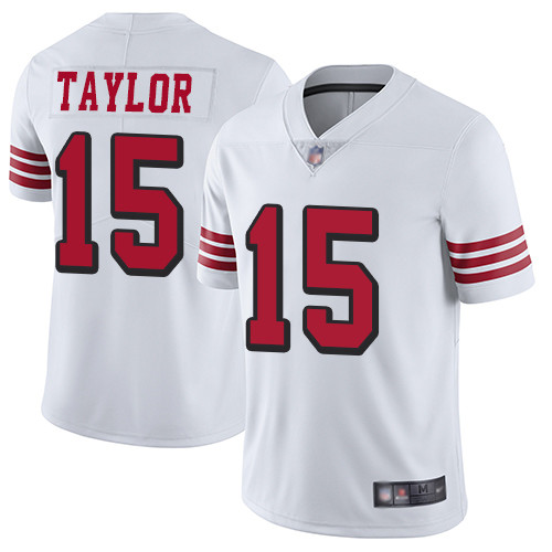 49ers #15 Trent Taylor White Rush Men's Stitched Football Vapor Untouchable Limited Jersey 49ers #15 Trent Taylor White Rush Men's Stitched Football Vapor Untouchable Limited Jersey