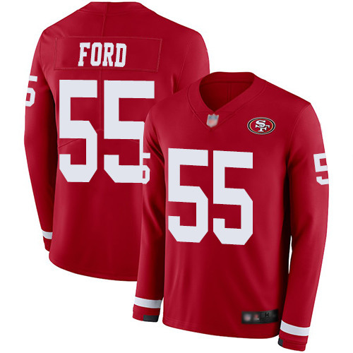 49ers #55 Dee Ford Red Team Color Men's Stitched Football Limited Therma Long Sleeve Jersey 49ers #55 Dee Ford Red Team Color Men's Stitched Football Limited Therma Long Sleeve Jersey