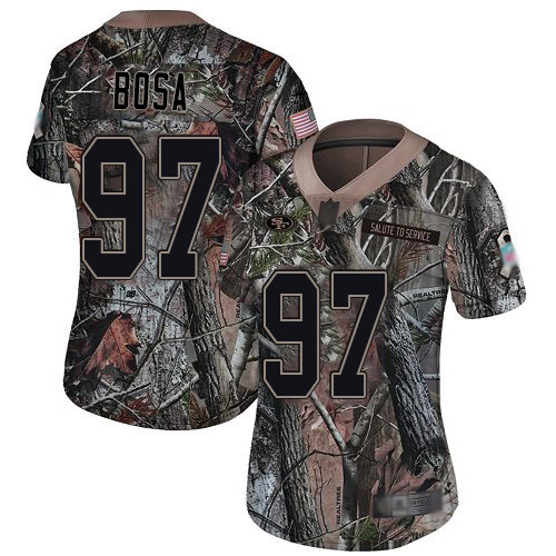 49ers #97 Nick Bosa Camo Women's Stitched Football Limited Rush Realtree Jersey 49ers #97 Nick Bosa Camo Women's Stitched Football Limited Rush Realtree Jersey