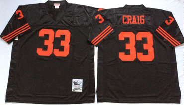 49ers 33 Roger Craig Black Throwback Jersey 49ers 33 Roger Craig Black Throwback Jersey