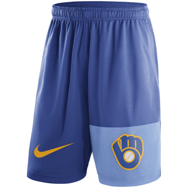 53Men's Milwaukee Brewers Nike Royal Cooperstown Collection Dry Fly Shorts