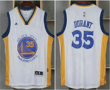 Warriors #35 Kevin Durant White Home Stitched NBA Jersey