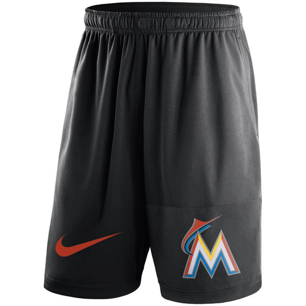 9Men's Miami Marlins Nike Black Dry Fly Shorts 9Men's Miami Marlins Nike Black Dry Fly Shorts