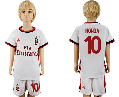 AC Milan #10 Honda Away Kid Soccer Club Jersey AC Milan #10 Honda Away Kid Soccer Club Jersey