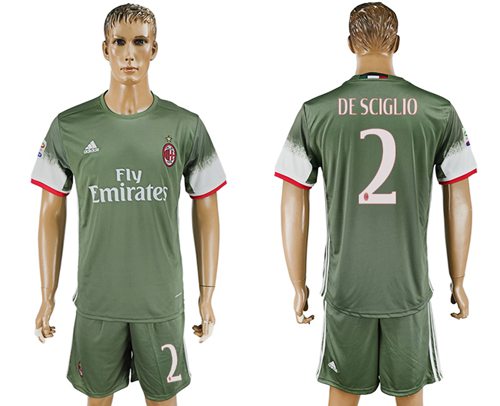 AC Milan #2 DE Sciglio Sec Away Soccer Club Jersey AC Milan #2 DE Sciglio Sec Away Soccer Club Jersey
