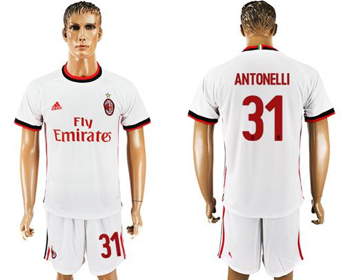 AC Milan #31 Antonelli Away Soccer Club Jersey AC Milan #31 Antonelli Away Soccer Club Jersey