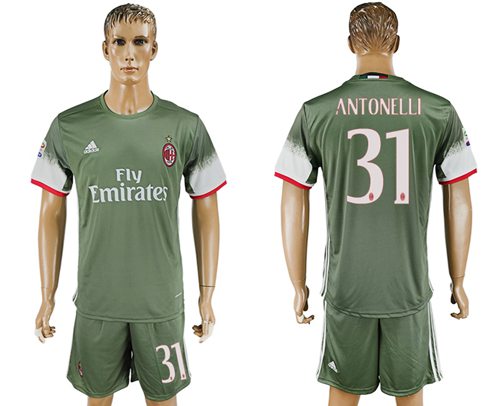 AC Milan #31 Antonelli Sec Away Soccer Club Jersey AC Milan #31 Antonelli Sec Away Soccer Club Jersey