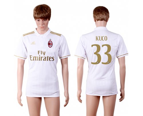 AC Milan #33 Kuco Away Soccer Club Jersey AC Milan #33 Kuco Away Soccer Club Jersey